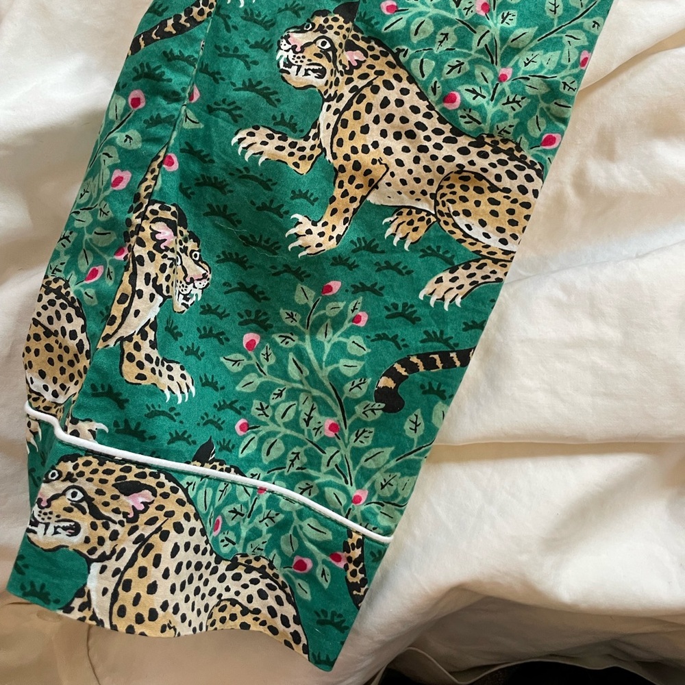 Printfresh Green Bagheera Leopard Cotton Pajama Pants XS